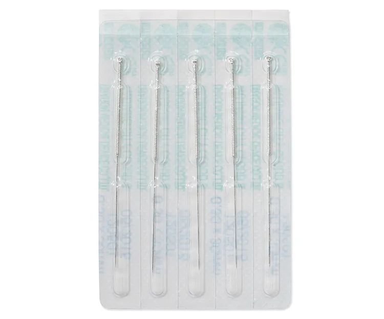 agujas de acero sin guia package